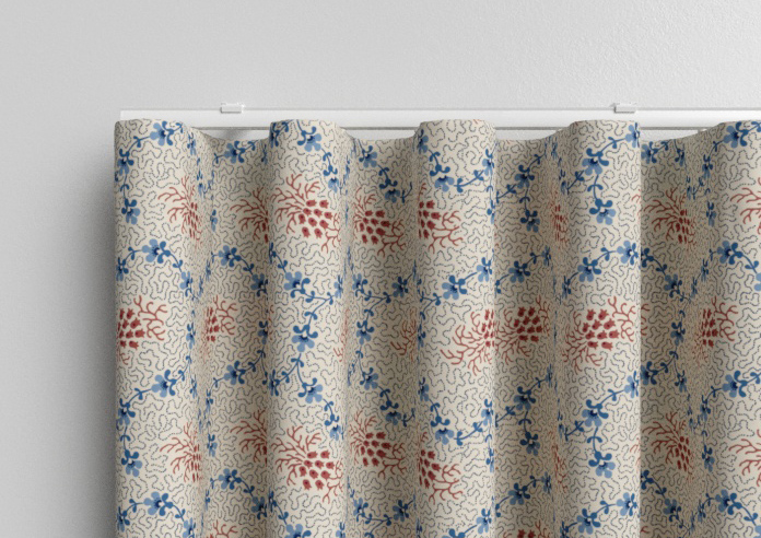 Land & Shore Lorie, Blue Red - Made to Measure Curtains - Image 13